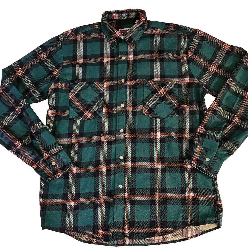 Vintage American Edition Men's Long Sleeve Button-Up Plaid Flannel Shirt M